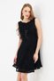 Black Lace Detailed Sleeveless Cocktail Dress – V-Cut Back, Above Knee - 9