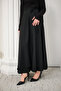 Women's Slit Detail Ribbon Maxi Skirt Black - 2