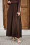 Women's Slit Detail Ribbon Maxi Skirt Brown - 6