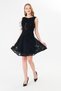 Black Lace Detailed Sleeveless Cocktail Dress – V-Cut Back, Above Knee - 6