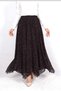 Flocked Tulle Fabric Hijab Skirt with Elastic Waist-1501 - 3