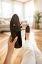 Omait Brown Suede Beaded Detailed Ballerina Shoes - 5