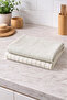 100% Cotton Double Layer Muslin Kitchen Drying Cloth Set of 2 40X60 cm Absorbent Soft Kitchen Towels - Elv - 2