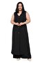 Plus Size Maxi Vest Pants Black Two-Piece Set
