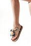 Alba Women's Sea Shell Black Rose Detailed Sandals - 4