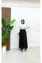 Flocked Tulle Fabric Hijab Skirt with Elastic Waist-1501 - 4