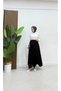 Flocked Tulle Fabric Hijab Skirt with Elastic Waist-1501 - 4