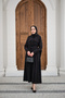 Women's Belted Detail Shirt Dress Black - 3