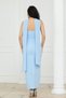 Atlas Fabric Strapless Evening Dress with Shawl Detail - Baby Blue - 8