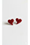 Veloura Red Glitter Mini Heart Earrings – Shiny Handmade Design