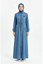 Tensel Fabric Hooded Zippered Robe 1601-02 Navy Blue - 3