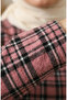 Plaid Patterned Lumberjack Winter Dress 2507-04 Dusty Rose - 6