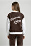 Women's Brown Printed College Jacket Nj80 - 3