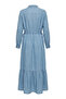 Tensel Fabric Drawstring Waist Ruched Denim Dress 2826-01 Light Blue - 7