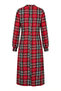 Plaid Patterned Lumberjack Winter Dress 2508-05 Red - 8