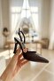 Osver Brown Side Buckle (9 cm Heel Length) Pointed Toe Heeled Shoes - 2
