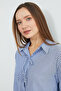 Striped Shirt with Tie Detail on Front and Sleeves - 5