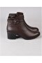 Castle 61012 Women's Brown Genuine Leather Warm Lining Heeled Zippered Daily Stylish Boots - 2