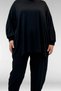 67037 Plus Size Low Sleeve Combed Cotton Trouser Suit - Black - 2
