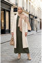Textured Knitted Fabric Winter Dress 2511-03 Khaki - 2