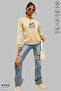 Unisex Double Love Printed Crew Neck Hoodless Oversized 100% Cotton Combed Cotton Sweatshirt - 5