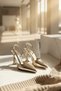 Sarim Gold Crinkled Patent Leather Open-Sided (9 cm Heel) Pointed Toe Heeled Shoes