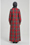 Plaid Patterned Lumberjack Winter Dress 2508-05 Red - 5