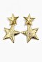 Yellow Color Steel Double Star Design Dangle Women's Earrings