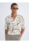 Vizyon New Season Regular Fit Resort Collar Short Sleeve Patterned Poplin Men's Shirt