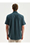 Southbluepetrol Regular Fit Short Sleeve Linen Look Men's Shirt - 4