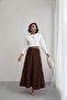 Women's Bitter Brown Muslin Fabric Premium Long Skirt - 4