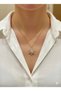 Premium Zircon Stone Detailed Snowflake Design Rotating in the Center 316L Steel Necklace - 2