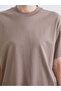 Brown Crew Neck Women's T-Shirt - 4