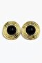 Women's Yellow Steel Éclipse Earrings with Black Detail Wavy Stud Earrings