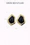 Luxury Yellow Steel Versailles Earrings - Black Geometric Design - 3