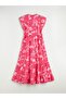 Lcwaikiki classic pink v-neck floral dress - 6