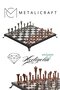 Mc74 Metal Chess Set - Wooden Board with Marble Pattern 30X30Cm - Large Size Pieces - Luxury Gift