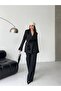 Women's Rose Accessory Detailed Double Breasted Collar Jacket and Trousers Suit - 3