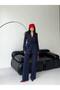 Women's Rose Accessory Detailed Double Breasted Collar Jacket and Trousers Suit - 3