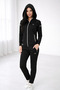 New Season, Black Diver Fabric Hooded Women's Tracksuit Set - 3