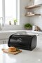 Modern Metal Roll-Top Bread Box - Matte Black / Countertop Bread Container - 3