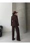 Women's Rose Accessory Detailed Double Breasted Collar Jacket and Trousers Suit - 8