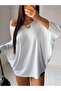 Women's Boat Neck Low Sleeve Oversize 100% Cotton T-Shirt - 3