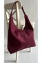 Mylee Loki Model Suede Burgundy Large Volume Zippered Shoulder Bag
