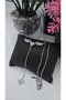 Zircon Stone Angel Wing Star Lariat Y Model Silver Color Steel Non-Tarnish Necklace - 5