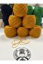 Summer Hand Knitting Yarn Viscose Acrylic Color Mustard Yarn All Net 600Gr - 2