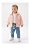 Baby Girl Seasonal 3-Piece Combination - Reversible Quilted Coat Denim Set - Salmon