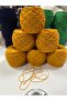 Summer Hand Knitting Yarn Viscose Acrylic Color Mustard Yarn All Net 600Gr - 3