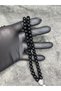 99-piece 8mm premium black pearl natural glass rosary - 3