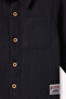 100% Cotton Polo Collar Muslin Long Sleeve Shirt for Baby Boy G7096A526Sp - 2